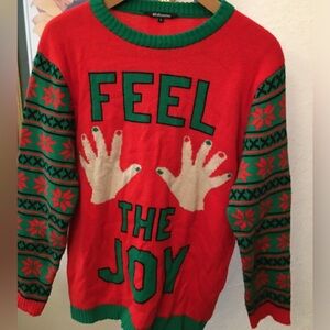 Ugly Christmas Sweater Festive Red and Green Holiday Sweater